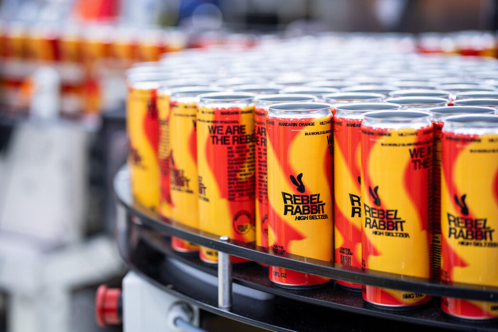 Rebel rabbit drink cans